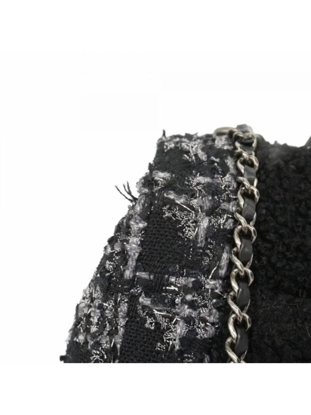 Chanel Handbag Black Gray Silver 2-Way Bag - Picture 8 of 10